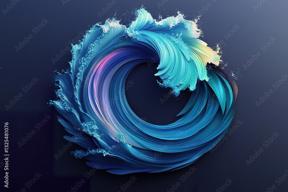 Poster a swirling abstract design comprised of water and color gradients