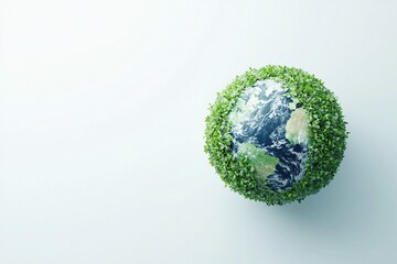 Fototapeta premium Green Planet: Earth's Sustainable Future Flourishes with Greenery, Protecting Our World for Generations to Come.