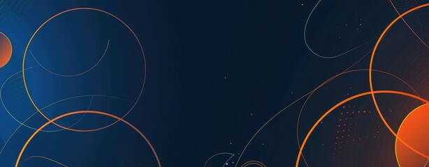 Modern abstract blue and orange gradient background with curved lines and glowing neon effects.