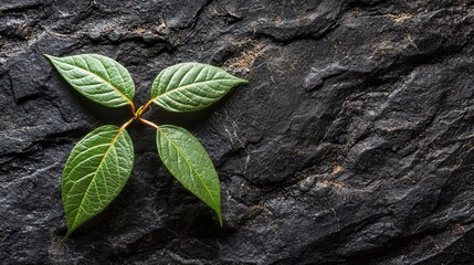 Naklejka premium Unique plant growing out of rocky surface showcasing nature's resilience in harsh environments