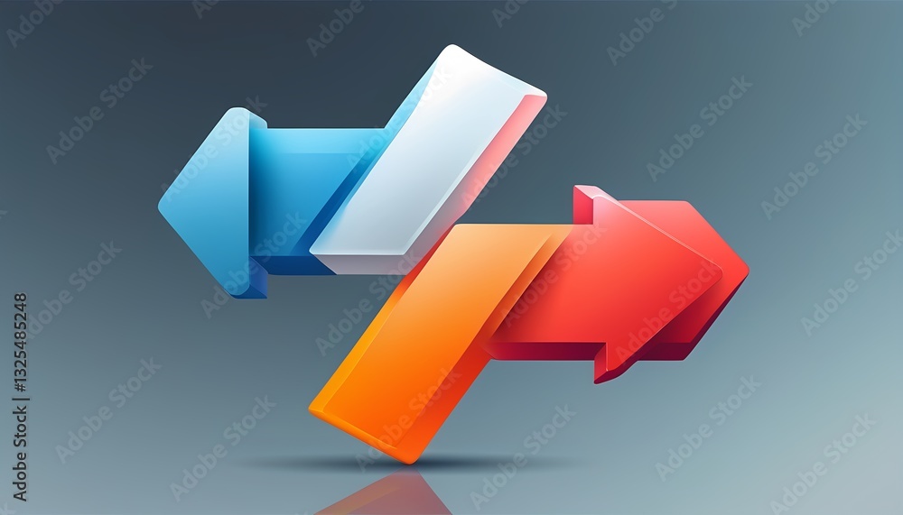 Poster dynamic directional arrows illustrating movement and change in technology digital artwork abstract d