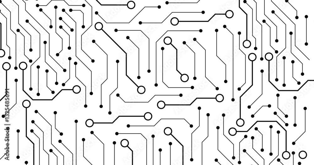 Aufkleber circuit board abstract background. vector futuristic illustration. microchip pattern for design. con