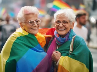 Joyful celebration of love and acceptance during a vibrant pride event in the heart of the city