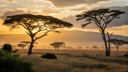 Golden Serenity: Amboseli at Sunset.