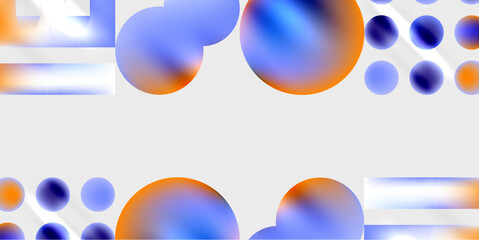 Simple shapes - circles, triangles, rectangles abstract background. Vector Illustration For Wallpaper, Banner, Background, Card, Book Illustration, landing page