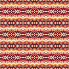 Fototapeta premium AI Generative Seamless IKAT Pattern | Textile Design Prints Patterns | Fashion Fabric Prints & Patterns | Ethnic Boho Motif | Decorative Abstract Background
