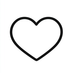 Clean, outlined heart symbol displayed against a pure white backdrop.