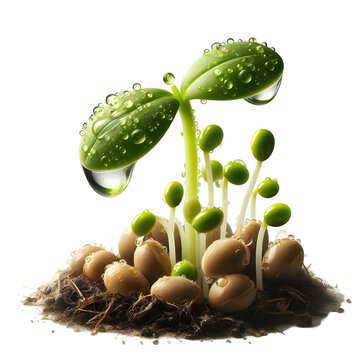 easter egg with green sprout