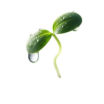 green leaf with water drops