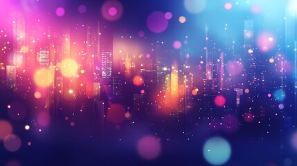 A vibrant abstract background featuring colorful lights and bokeh effects.