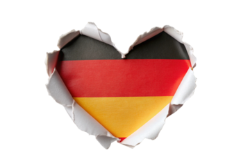 Heart shaped hole torn through paper showing emotions inside