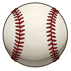 Classic Baseball with Red Seams Isolated Sports Equipment Illustration