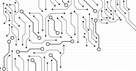 Vector circuit and communication concept for technology background.