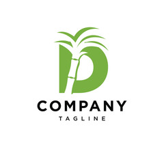 Letter D Sugarcane Logo Icon Vector