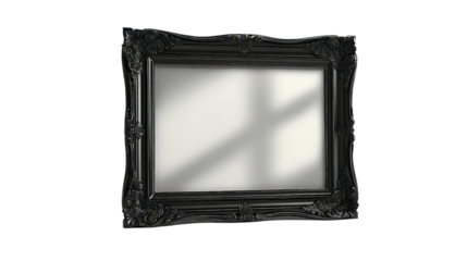 Decorative picture frame with empty space on transparent background, cut out. Perfect for gallery, interior design, and digital compositing projects