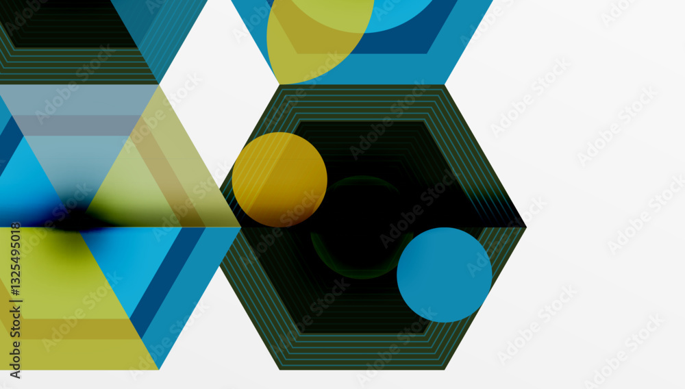 Poster hexagons design geometric abstract background