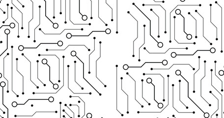 Digital technology seamless pattern. Seamless electronic circuit. Vector.
