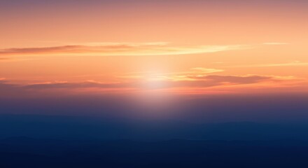 Fototapeta premium Beautiful sunset over distant mountains with colorful sky 