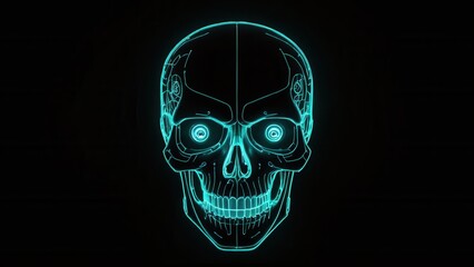  an electrifying fusion of technology and mortality captured in a glowing skull design
