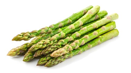 Effective Boiled asparagus on white background