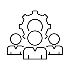 Teamwork Line Icon. Teamwork, Business, Planning, Strategy, Marketing, Leadership, Work Group, Meeting, Partnership Icons Editable Stroke Vector Illustration