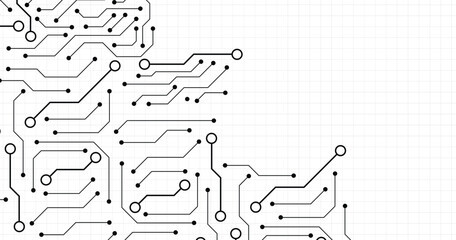 Digital technology seamless pattern. Seamless electronic circuit. Vector.