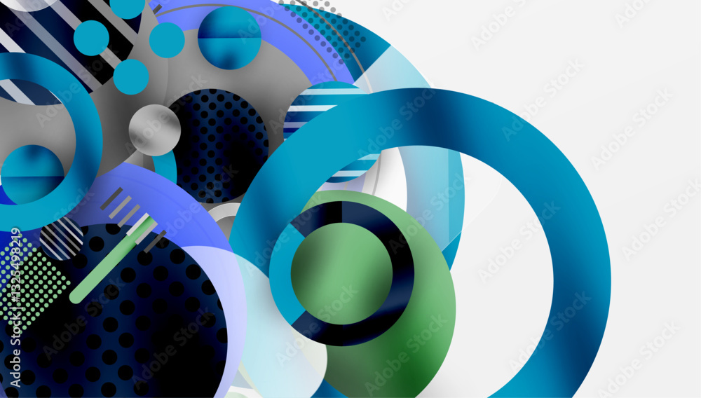 Aufkleber Abstract background - layered geometric shapes with smooth gradients and transparency