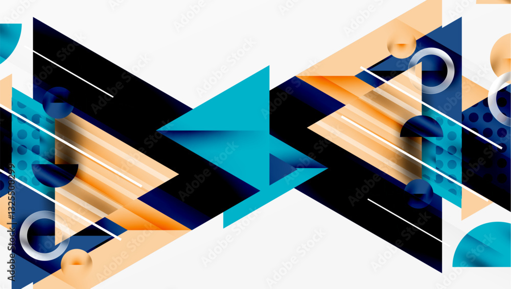 Aufkleber Modern geometric background - overlapping triangles with smooth gradients and semi-transparency