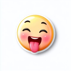 Fototapeta premium Cartoon emoticon with a funny expression
