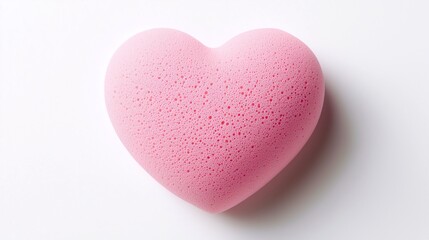 Obraz premium Beauty blender sponge in the shape of a heart isolated on white background