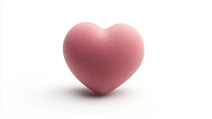 Fototapeta premium Beauty blender sponge in the shape of a heart isolated on white background