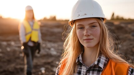 A Confident Construction Professional Overseeing a Building Project at a Construction Site