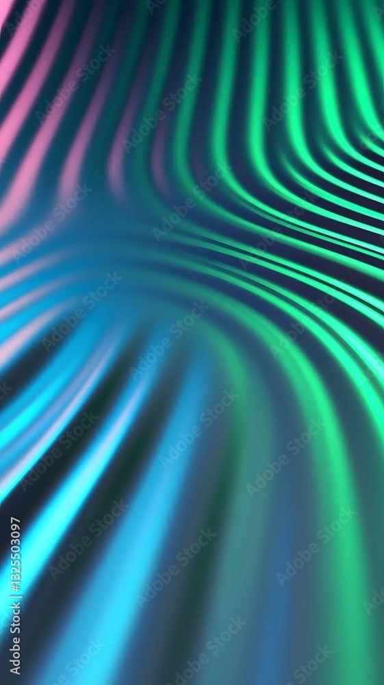 Poster colorful abstract waves create a mesmerizing visual effect with smooth curves and dynamic interplay 