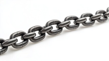 Obraz premium Links of a new chain on a white background, isolated