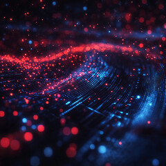 Obraz premium Swirling Abstract Lights in Red and Blue Creating a Dynamic Bokeh Effect