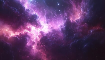 Naklejka premium A Beautiful View of a Colorful Glowing Nebula in Space