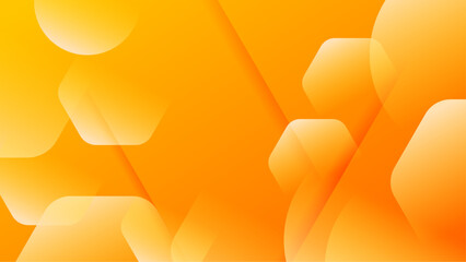 abstract orange hexagonal geometric background vector illustration, for presentation design, wallpaper, or website background