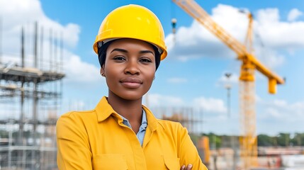A Confident Construction Professional Overseeing a Building Project at a Construction Site