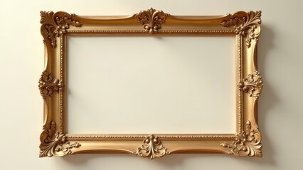Ornate Gold Frame with Empty Canvas Ready for Artistic Expression