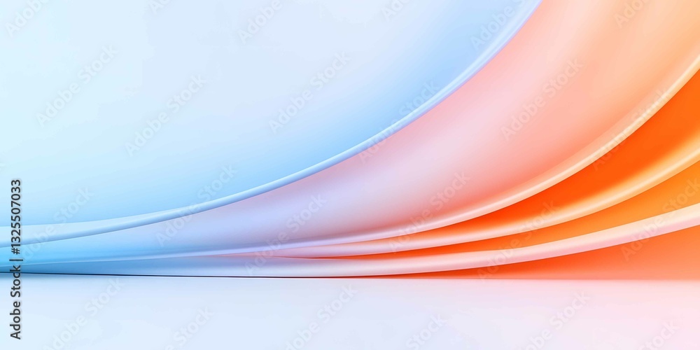 Poster elegant curved patterns in soft pastel colors create a serene abstract background for design and cre