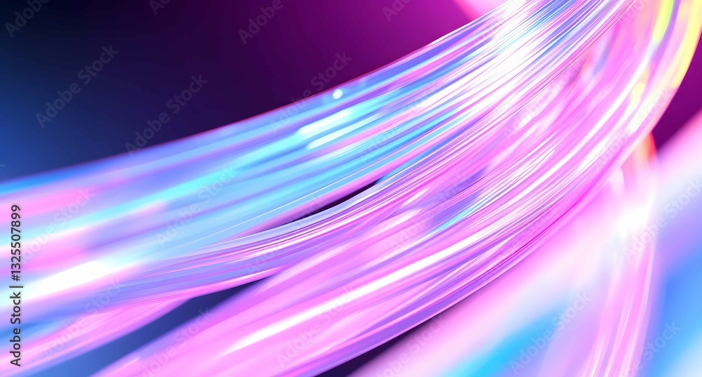 Poster flowing strands of vivid light create a mesmerizing pattern in a colorful digital landscape during n