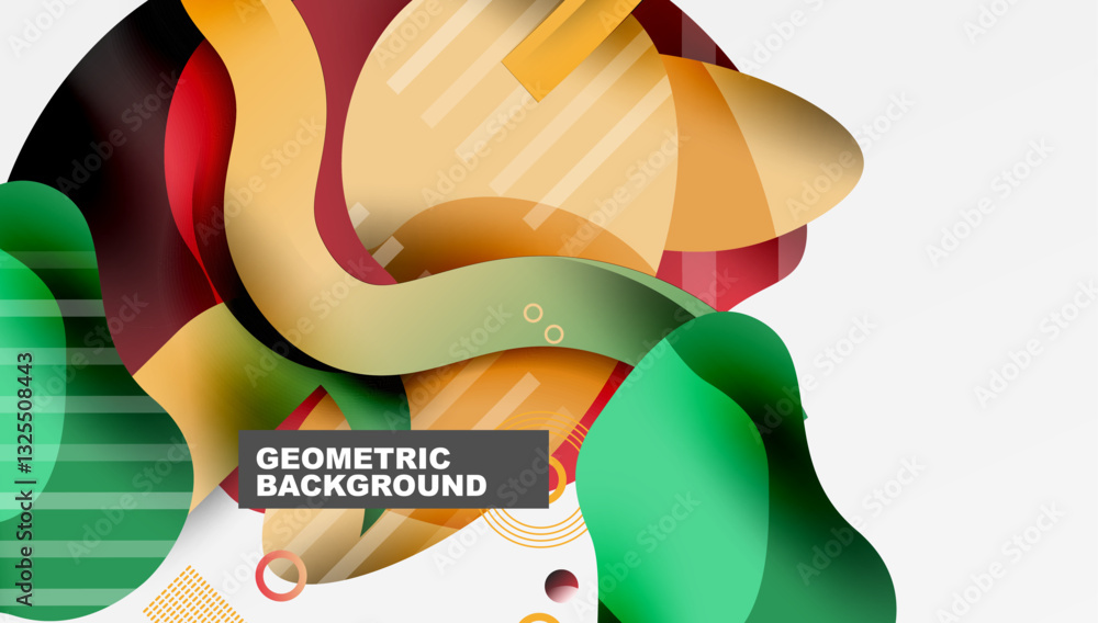 Poster abstract liquid shapes and lines background