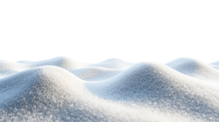 Winter landscape with snow-covered mountains on transparent background, cut out. Perfect for seasonal, environmental, and 3D visualization projects