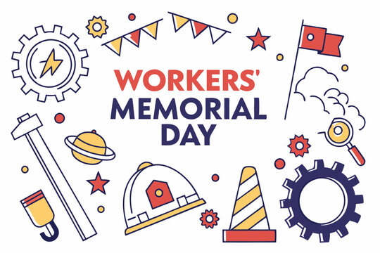 WORKERS' MEMORIAL DAY vector illustration