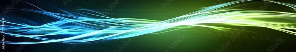 Poster colorful abstract waves create a dynamic visual effect with blue and green tones in a modern design 