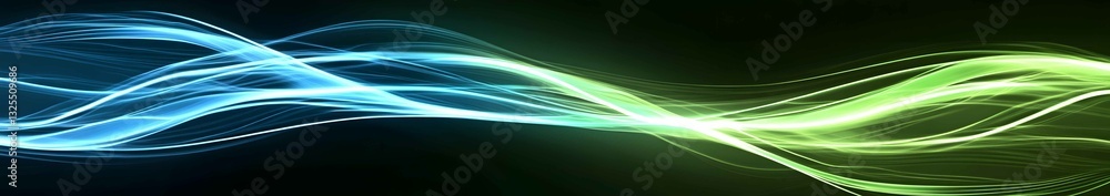 Poster colorful light trails create a mesmerizing effect in an abstract digital artwork with dynamic patter