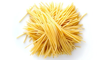 Spaghetti Top View on white background