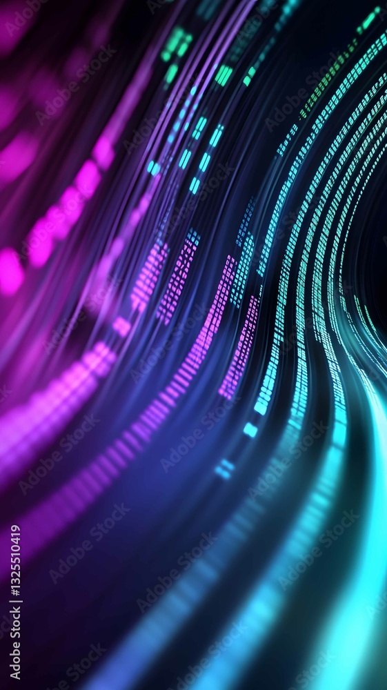 Poster colorful digital wave patterns create a mesmerizing visual experience in a modern abstract design fi