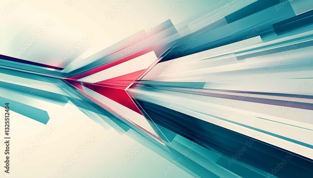 Poster abstract composition showcasing dynamic shapes and movement in a futuristic design with vibrant hues