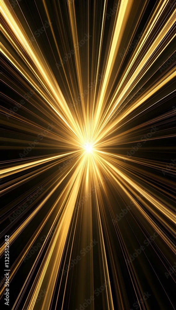 Poster radiant golden light bursts through a dark background creating an abstract visual display of energy 